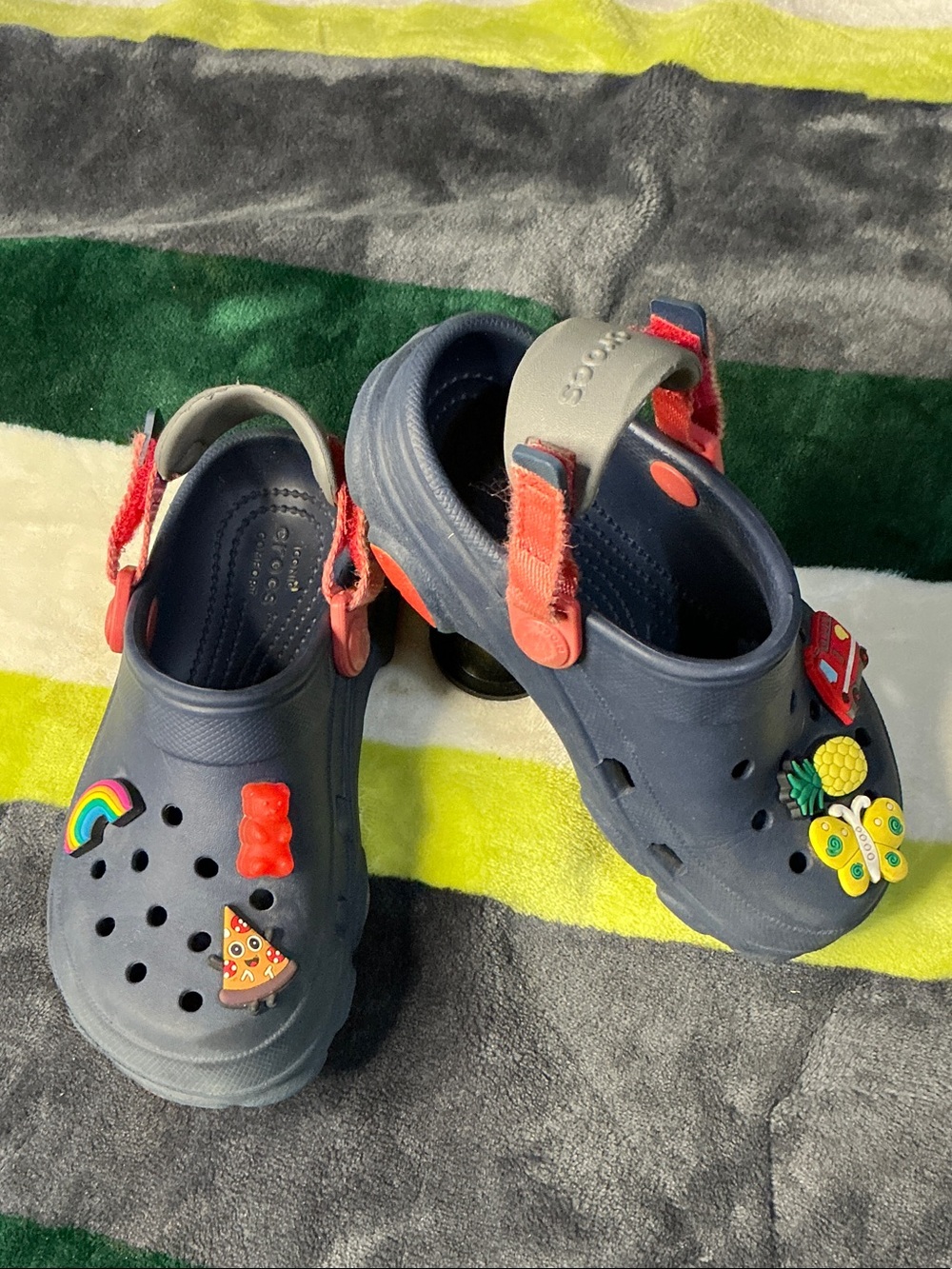 CROCS Kids Classic All Terrain Clogs with Jibbitz Charms Size 12